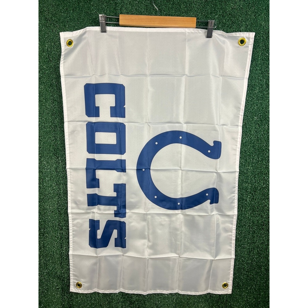 Indianapolis Colts NFL Vertical Flag Banner Horseshoe Logo White Blue 2x3 ft